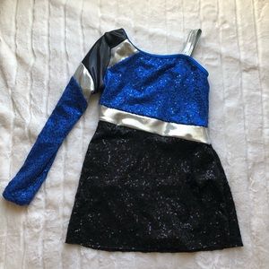 Girls Balera Black / Blue / Silver dance costume